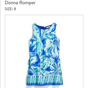 Lily Pulitzer Donna Romper Size 8